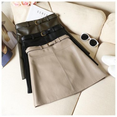 Spring Summer Pu Leather Skirt Women Mini Skirt Girl High Waist Package Hip Slim Skirt For Ladies St
