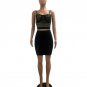 Summer Mini Skirt + Crop Tops Women 2 Piece Dress Fashion Rivet Zip Sexy Spaghetti Strap Women 2 Pie