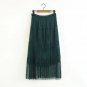 Europe and America Women Solid Tassel Skirt 2018 Spring NewPersonality Streetwear Fashion Fringe Tas