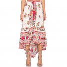Blue Red Gypsy Printed Maxi Skirts Chiffon Women Summer Boho Beach Skirt Casual High Waist A Line As