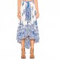 Blue Red Gypsy Printed Maxi Skirts Chiffon Women Summer Boho Beach Skirt Casual High Waist A Line As