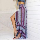 JOYINPARTY Vintage boho print split long skirt 2017 summer soft cotton high waist mermaid skirt wome