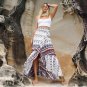 JOYINPARTY Vintage boho print split long skirt 2017 summer soft cotton high waist mermaid skirt wome