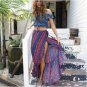 JOYINPARTY Vintage boho print split long skirt 2017 summer soft cotton high waist mermaid skirt wome