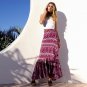 JOYINPARTY Vintage boho print split long skirt 2017 summer soft cotton high waist mermaid skirt wome