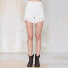 Tassel Fringe Women Shorts Punk Style Shorts 2017 Summer High Waist Asymmetric Female Lace Shorts Wh