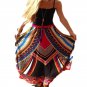Summer Thai Wind Print Women Big Hem Long Maxi Skirt Boho Sexy Lace Up Belt Skirts Womens