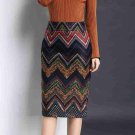 #2774 2017 Fall Wavy fringe skirts women Midi Pencil skirt High waist Office skirt Slim Plus size 4X