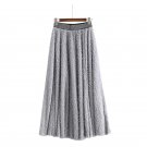 2018 New Spring Wild Fringed Skirt Long Solid Color Loose Silk Knit A-line Plus Size Skirt For Femal