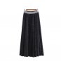 2018 New Spring Wild Fringed Skirt Long Solid Color Loose Silk Knit A-line Plus Size Skirt For Femal