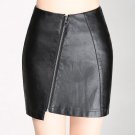 A-line PU Leather Skirt Women High Waist Short Mini Skirts Womens 2017 Autumn Winter Fashion Zipper 