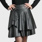 Women 2017 Skirt Was Slim Faux PU Leather A-Line Black Skirts Women