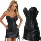Black Red Leather Corset Plus Size S/M/L/XL/XXL/3XL/4XL/5XL/6XL Body Shapers Latex Strapless Bustier