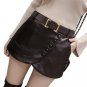 2017 New Women\'s Black Leather Shorts Skirts High Waist Skinny Buttons Side Zipper PU Shorts Plus S