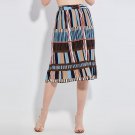 Summer Skirt 2017 Fashion Pleated Stripe Color Block Mid-Calf Sweet Cute Elegant Skirt  pleated skir