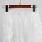 Women Vintage Black White Floral Fur Feather Embroidery Midi Mesh Skirt High Waist Jupe Femme 2017