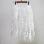 Women Vintage Black White Floral Fur Feather Embroidery Midi Mesh Skirt High Waist Jupe Femme 2017