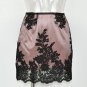 GS117 Woman Floral Embroidery Mesh Scalloped Lace Mini Skirt Pencil Skirt