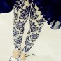 New 2017 Autumn National Ethnic Style Retro Stripes Paintings Printing Flowers Trousers Printed High
