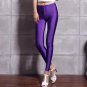 Hot Selling 2017 Women Solid Color Fluorescent Shiny Pant Leggings Large Size Spandex Shinny Elastic
