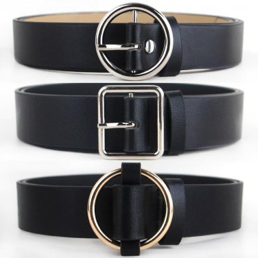 HOT Circle Pin Buckles Belt female deduction side gold buckle jeans wild belts for women fashion stu