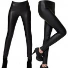 Women\'s Fashion Black Thin Faux Leather Pencil Leggings Sexy Slim Fit Trousers