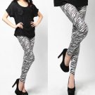 Fashion Women Leggings Zebra Print Skinny Pants Small Feet Pant Stretch Trouser Free Shipping