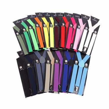 Printed leather Suspenders Men Four Clips-on Braces Vintage Mens Suspender For Trousers Husband Male