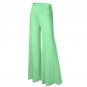 Women\'s High Waist Solid Color Stretch Plain Flare Pant Wide Leg Loose Long Trousers pantalones 14 