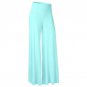 Women\'s High Waist Solid Color Stretch Plain Flare Pant Wide Leg Loose Long Trousers pantalones 14 