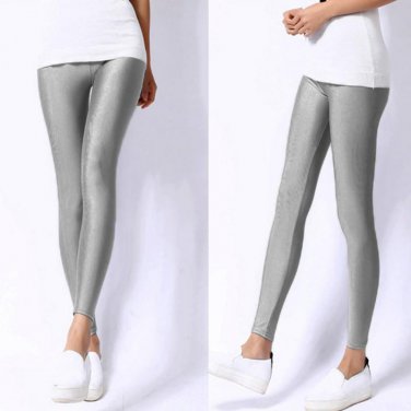 Hot Solid Color Women Pencil Pants Stretchy Casual Leggings Slim Long Trousers H28