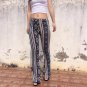 Modern Women Retro Print Stretch High Waist Wide Leg Flare Pants New Bohemian Polyester Elastic Wais