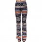 Modern Women Retro Print Stretch High Waist Wide Leg Flare Pants New Bohemian Polyester Elastic Wais