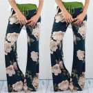 New Fashion Women Floral Print Palazzo Loose Trousers Ladies High Waist Wide Leg Flared Women Clothe