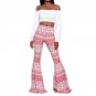 2017 Fashion New Women Bohemian Pattern Print Flare Pants Ladies Elastic High Waist Skinny Full Leng
