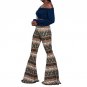 2017 Fashion New Women Bohemian Pattern Print Flare Pants Ladies Elastic High Waist Skinny Full Leng