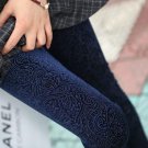 Hot Sale Womens Fashion Carved Pattern Pleuche Slim Leggings Pants For Ladies Long Skinny Pencil Tro