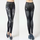 oioninos Fashion Women Hollow Skinny Slim Distressed Stretchy Jeans Jegging Pants Leather Pants Trou