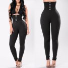 2017 Hot Sales Women High Waist Leggings Stretch  Black Color Full Length Pants Casual  Trousers