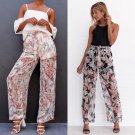 New Women fashion High Waist Flare Pants Wide Leg Long vintage Pants Chiffon Trousers