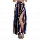 2017 Sexy Women High Waist Flare Wide Leg Capris Lady Long Trousers Fashion Striped Pants S4