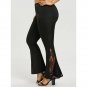 Plus Size Lace Trim Flare Pants Loose Women Trouser Elastic Waist Fitness Sports Yoga Belly Dance Pa
