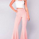 Women Pants Trousers Casual Summer Holiday High Waist Capris Wide Leg Flare Pants New Fashion Women 