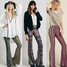 2015 Newly Hot Sale Boho Pants Bell Bottom Trousers Paisley Print Stretch Flare Boho Hippie Style Pa