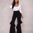 High Waist Flare Pants Plus Size Women Trousers Female Office Lady Casual Wide Leg Pants Stretch Lon