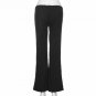 Elegant Women Summer Solid Pants Drawting Full Length Flare Pants Casual Trousers July18