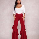 New Loose Women Pants Trousers Zipper Flare Pants Elegant Stretch High Waist Wide Leg Long Pants Pal