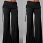 Hot fashion ladies Casual Stretch Pants Wide Leg loose Long Loose solid elastic waisted flare pants