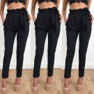 2017 NEW Women High Waist Slim Skinny Leggings Stretchy Bow Belt Drawstring Pants Jeggings Pencil Tr