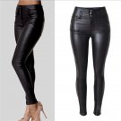 2017 New Winter elegant ladies fashion PU leather Leggings wild Slim pencil trousers feet leather pa